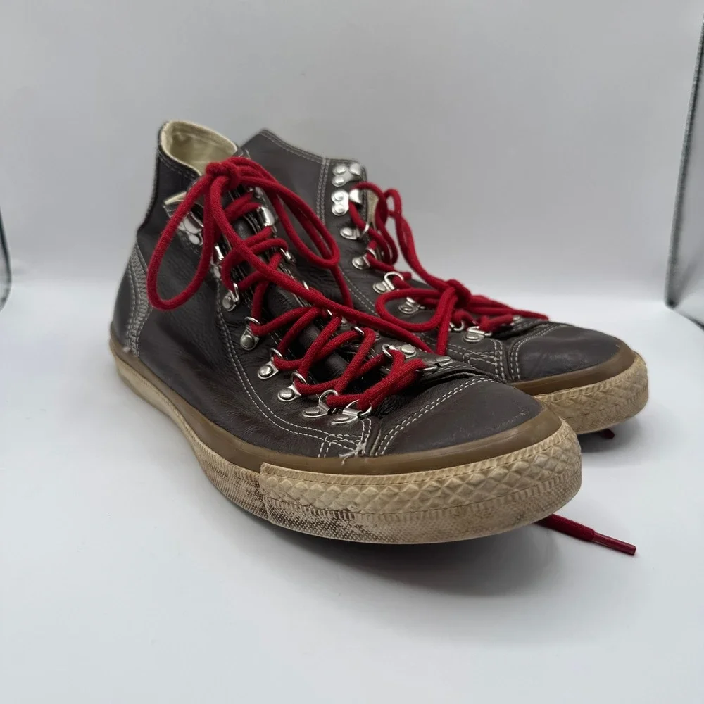 Converse Chuck Taylor All Star Mens 10 Brown Leather Hi Top High Shoe Sneaker